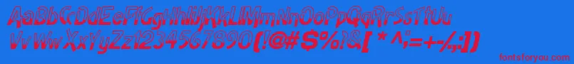 HalfbakedsskItalic Font – Red Fonts on Blue Background