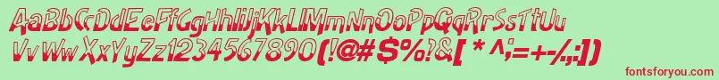 HalfbakedsskItalic Font – Red Fonts on Green Background