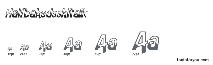 Размеры шрифта HalfbakedsskItalic