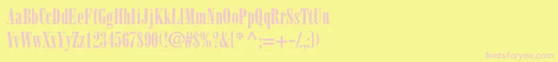 BodonipostercompressedBold Font – Pink Fonts on Yellow Background