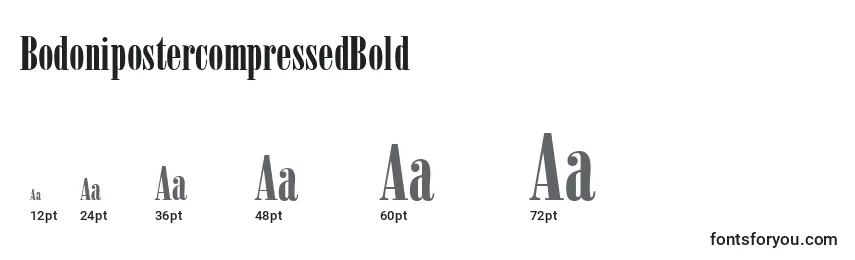 BodonipostercompressedBold Font Sizes