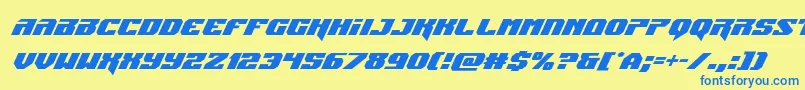 Jumperssuperital Font – Blue Fonts on Yellow Background