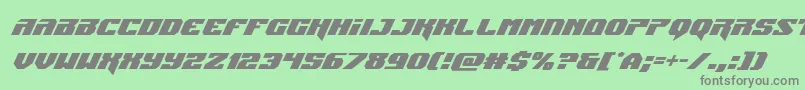 フォントJumperssuperital – 緑の背景に灰色の文字