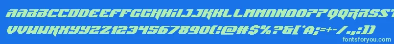 Jumperssuperital Font – Green Fonts on Blue Background