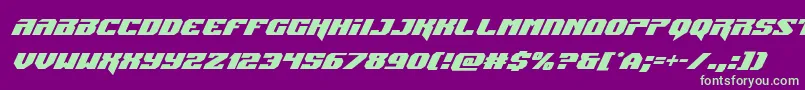 Jumperssuperital Font – Green Fonts on Purple Background