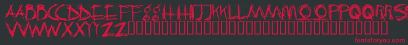 フォントCrazk – 黒い背景に赤い文字