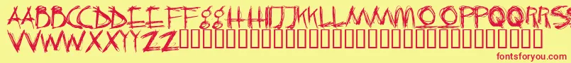 Crazk-Schriftart – Rote Schriften auf gelbem Hintergrund