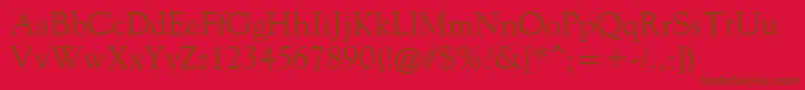 FilcoOldeStyle-fontti – ruskeat fontit punaisella taustalla