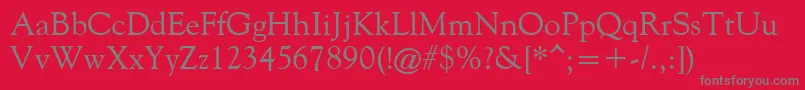 フォントFilcoOldeStyle – 赤い背景に灰色の文字