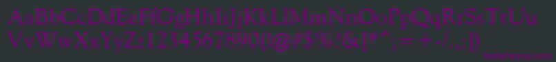FilcoOldeStyle-fontti – violetit fontit mustalla taustalla