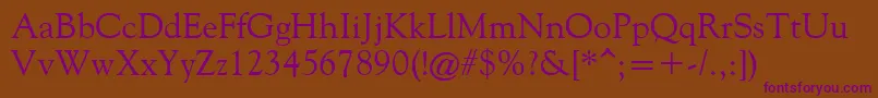 FilcoOldeStyle Font – Purple Fonts on Brown Background
