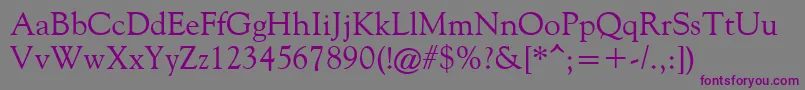 FilcoOldeStyle-fontti – violetit fontit harmaalla taustalla