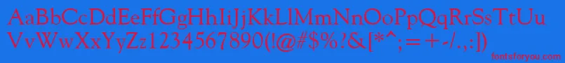 FilcoOldeStyle Font – Red Fonts on Blue Background