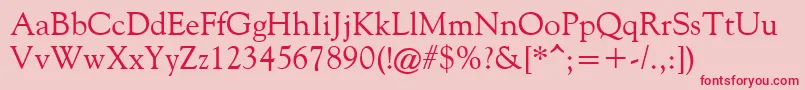 FilcoOldeStyle-Schriftart – Rote Schriften auf rosa Hintergrund
