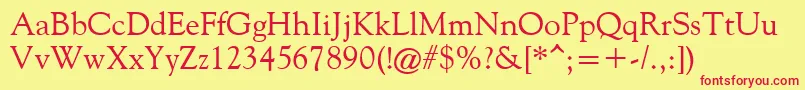 FilcoOldeStyle Font – Red Fonts on Yellow Background