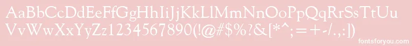 FilcoOldeStyle-fontti – valkoiset fontit vaaleanpunaisella taustalla
