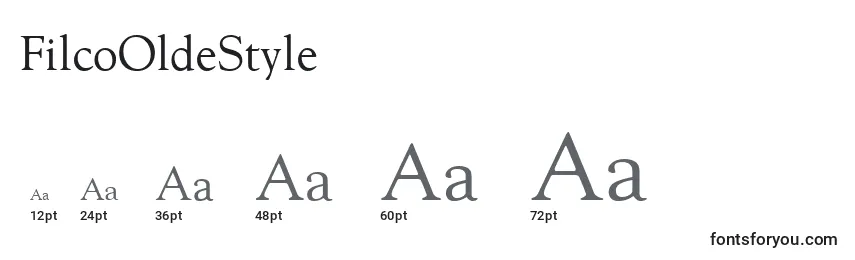 Размеры шрифта FilcoOldeStyle