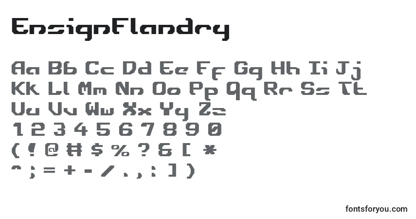 Шрифт EnsignFlandry – алфавит, цифры, специальные символы