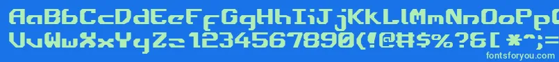 EnsignFlandry Font – Green Fonts on Blue Background