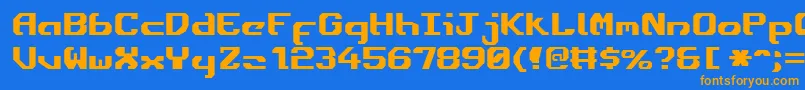 EnsignFlandry Font – Orange Fonts on Blue Background