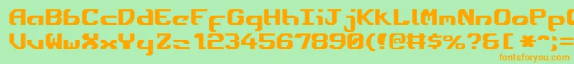 EnsignFlandry Font – Orange Fonts on Green Background