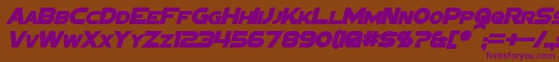 SigmaFiveSansBoldItalic Font – Purple Fonts on Brown Background