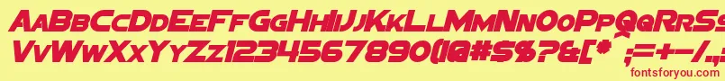 SigmaFiveSansBoldItalic Font – Red Fonts on Yellow Background