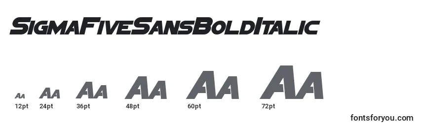 SigmaFiveSansBoldItalic Font Sizes