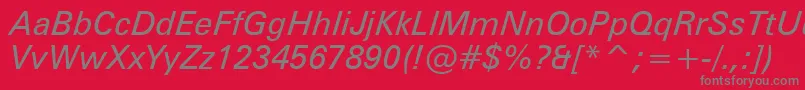 ZurichItalicWin95bt Font – Gray Fonts on Red Background