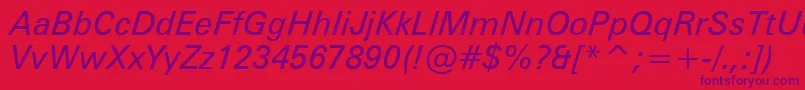 ZurichItalicWin95bt Font – Purple Fonts on Red Background