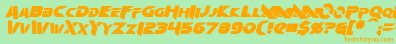 AlgolItalic Font – Orange Fonts on Green Background