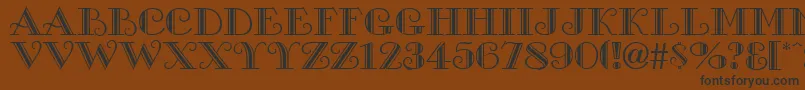 TacomaRegular-Schriftart – Schwarze Schriften auf braunem Hintergrund