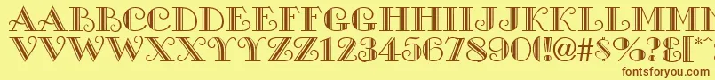 TacomaRegular Font – Brown Fonts on Yellow Background