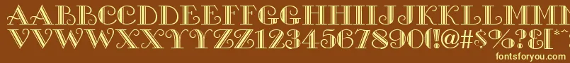 TacomaRegular Font – Yellow Fonts on Brown Background