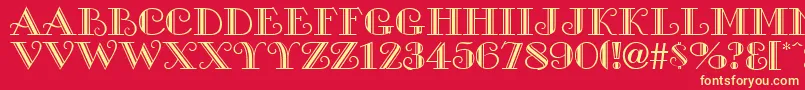 TacomaRegular Font – Yellow Fonts on Red Background