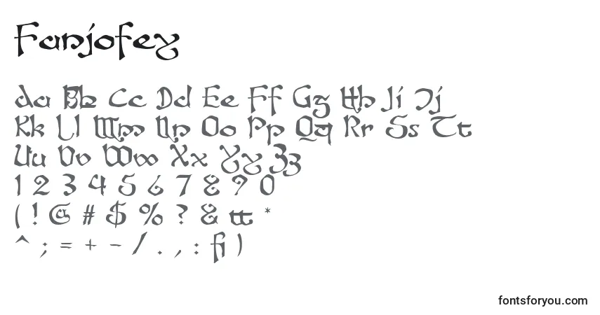Czcionka Fanjofey – alfabet, cyfry, specjalne znaki