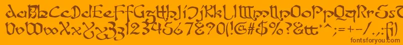 Fanjofey Font – Brown Fonts on Orange Background