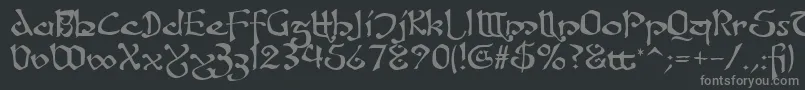 フォントFanjofey – 黒い背景に灰色の文字