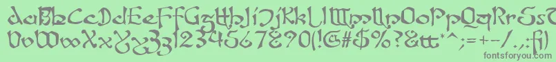 フォントFanjofey – 緑の背景に灰色の文字