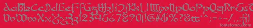 フォントFanjofey – 赤い背景に灰色の文字