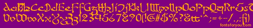 Fanjofey Font – Orange Fonts on Purple Background