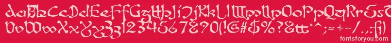 フォントFanjofey – 赤い背景にピンクのフォント