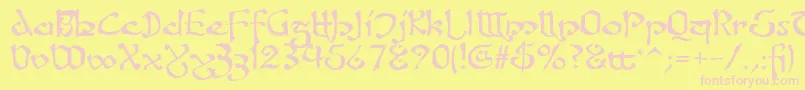 Fanjofey Font – Pink Fonts on Yellow Background