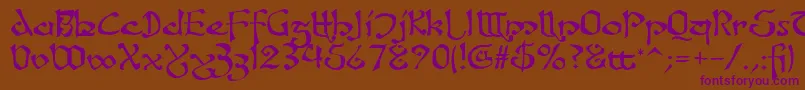 Fanjofey Font – Purple Fonts on Brown Background