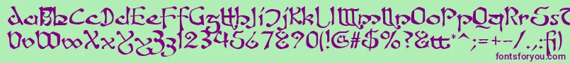 Fanjofey Font – Purple Fonts on Green Background