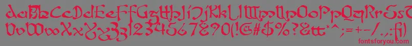 Fanjofey Font – Red Fonts on Gray Background