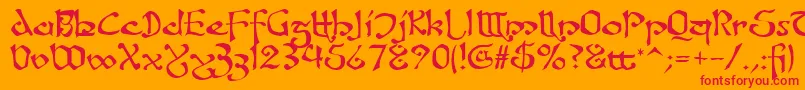Fanjofey Font – Red Fonts on Orange Background