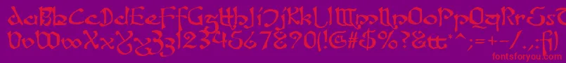 Fanjofey-fontti – punaiset fontit violetilla taustalla