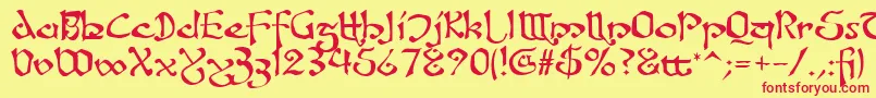 Fanjofey Font – Red Fonts on Yellow Background