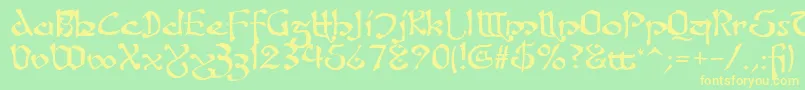Шрифт Fanjofey – жёлтые шрифты на зелёном фоне